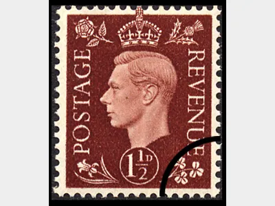 KGVI: 1 1/2d Red-brown