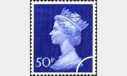 Machins: 50p Sapphire-blue