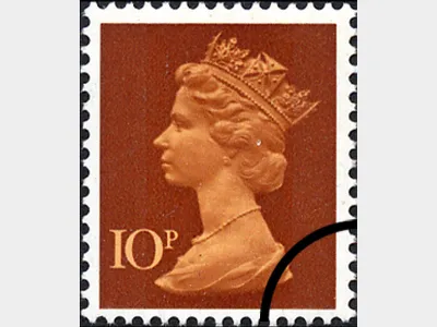 Machins: 10p Reddish-brown