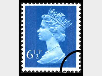 Machins: 6 1/2p Peacock Blue