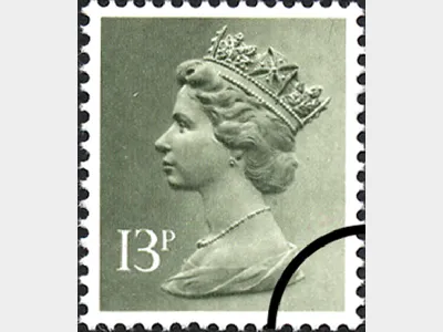 Machins: 13p Grey-green