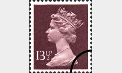 Machins: 13 1/2p Red-brown