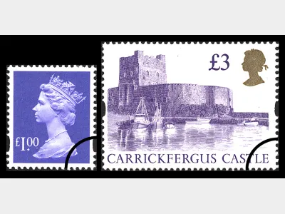 Machins £1 (small format) & £3 Castles