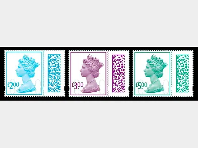 Machins Barcoded:  £2, £3, £5