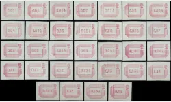 32 values 1/2p to 16p [Frama Labels]