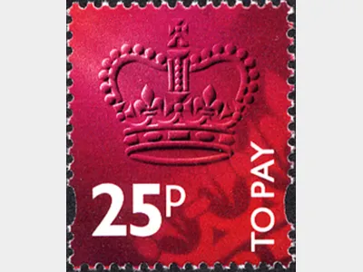 25p Scarlet Mauve [To Pay Labels]