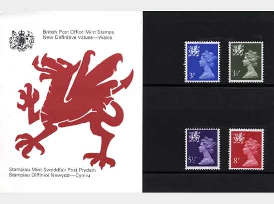 Wales 3 1/2p, 5 1/2p, 8p
