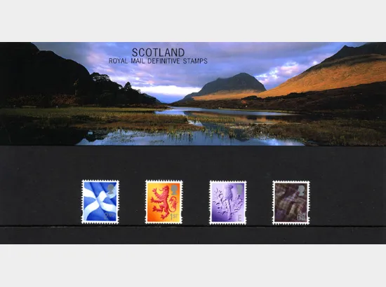Scotland (white borders) 2nd, 1st, E, 68p