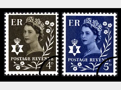 Northern Ireland 4d Brown & 5d Blue