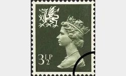 Wales 3 1/2p Olive-green