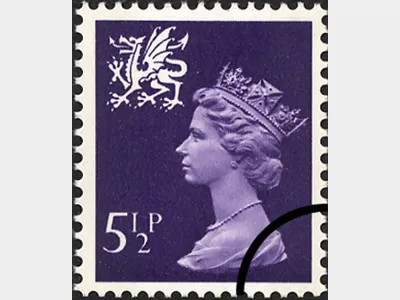 Wales 5 1/2p Dark Purple