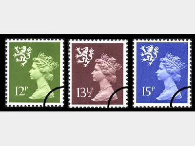 Scotland 12p, 13 1/2p, 15p