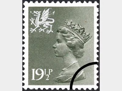 Wales 19 1/2p Grey-green