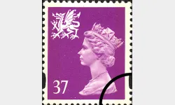 Wales 37p Rhododendron (dropped 'p')