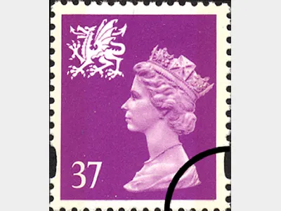 Wales 37p Rhododendron (dropped 'p')