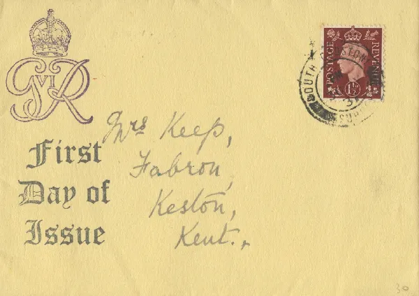 KGVI: 1 1/2d Red-brown