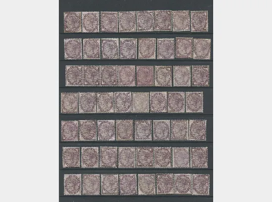 MAUVE SHEET OF QUEEN VICTORIA STAMPS