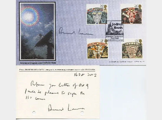 Bernard Lovell - Astronomer - Signed Cover & Letter