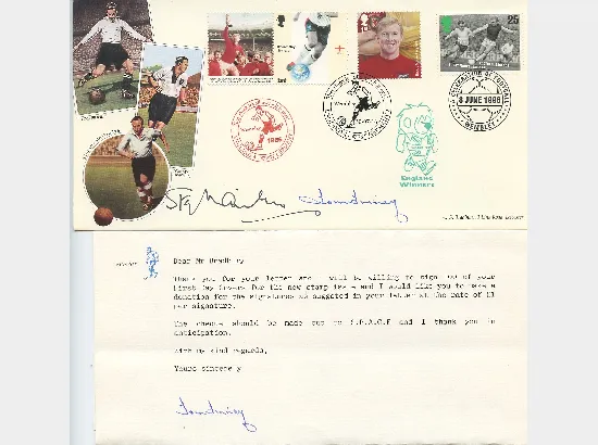 Tom Finney - Famous Footballer - Signed Cover & Letter