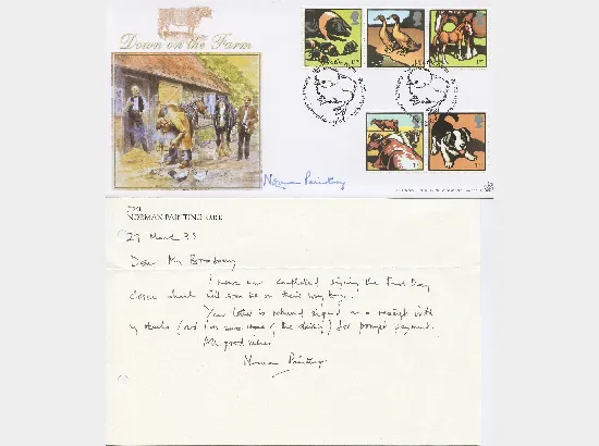 Norman Painting  - The Archers - Signed Cover & Letter