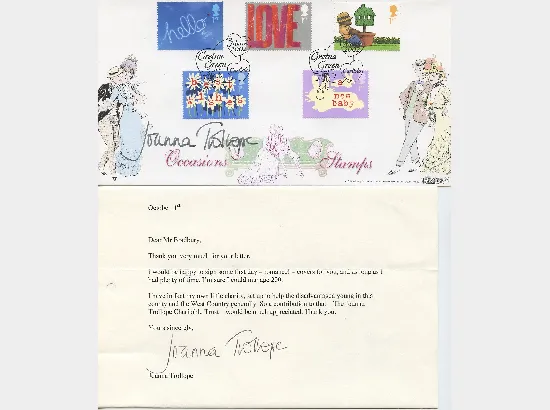 Joanna Trollope  - Romantic Novelist - Signed Cover & Letter