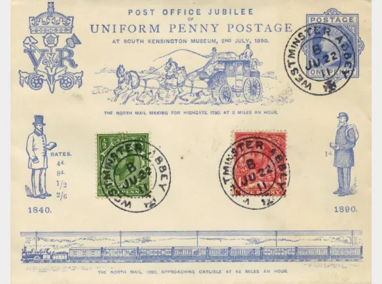 KGV: 1/2d Green & 1d Red