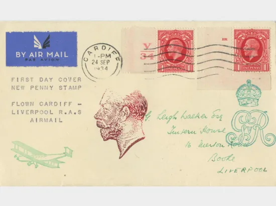 KGV: Photogravure: 1d Scarlet