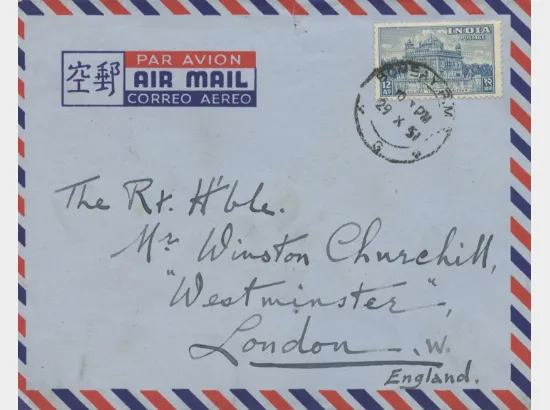 Envelope addressed to Winston Churchill