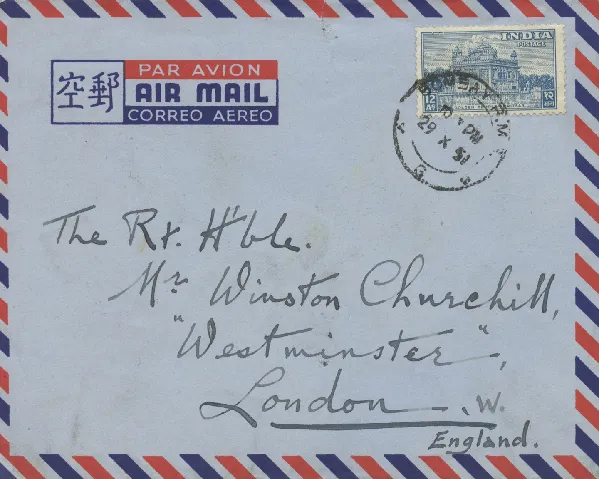 Envelope addressed to Winston Churchill Envelope addressed to Winston Churchill