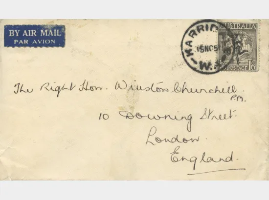 Envelope addressed to Winston Churchill