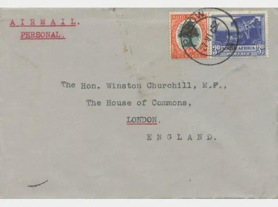 Envelope addressed to Winston Churchill