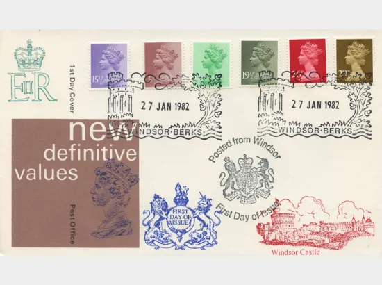 Machins: 5p, 12 1/2p, 16 1/2p, 19 1/2p, 26p, 29p