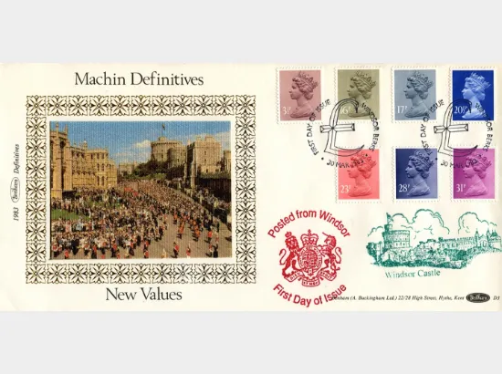 Machins: 3 1/2p, 16p, 17p, 20 1/2p, 23p, 28p, 31p