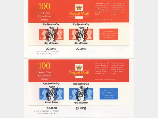 1st & 2nd stamps issued in sheets of 100