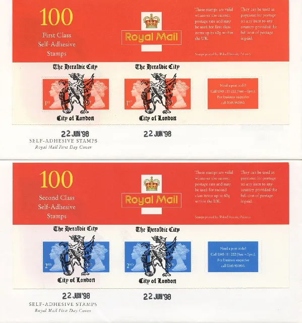 1st & 2nd stamps issued in sheets of 100 1st & 2nd stamps issued in sheets of 100