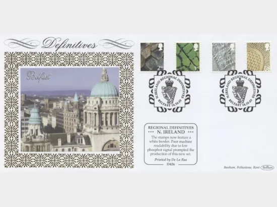 Northern Ireland (white borders) 2nd, 1st, E, 68p