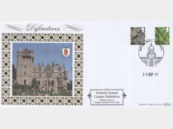 Northern Ireland (white borders) 2nd, 1st, E, 68p