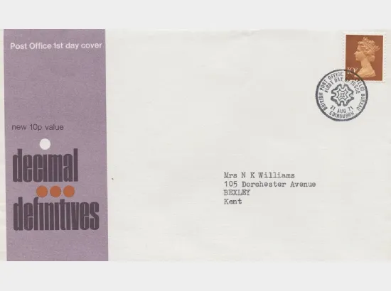 Machins: 10p Reddish-brown