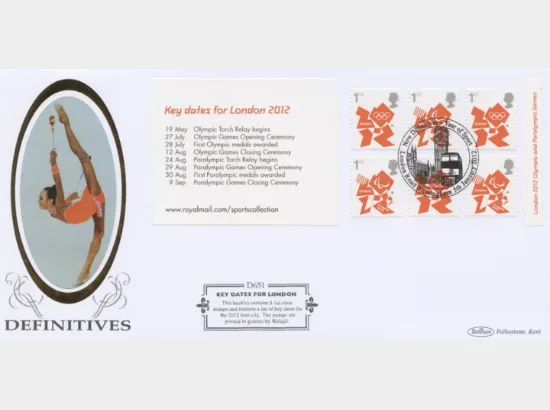 Self Adhesive: Olympic Emblems: Key Dates: 6 x 1st