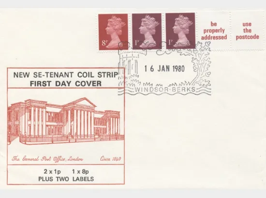 Machins: 10p Se-tenant Stamp Coil