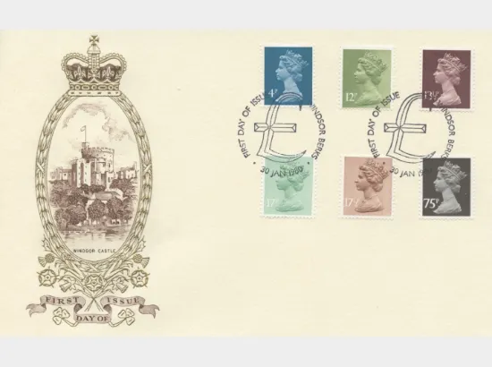 Machins: 4p, 12p, 13 1/2p, 17p, 17 1/2p, 75p