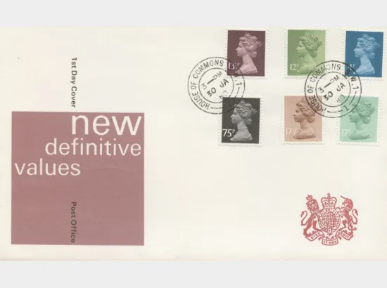 Machins: 4p, 12p, 13 1/2p, 17p, 17 1/2p, 75p